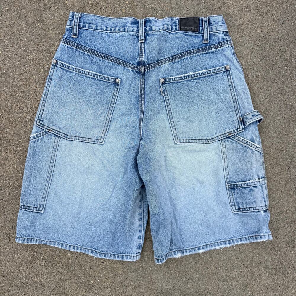 Y2K Levi's Silvertab Carpenter Jean Shorts Faded Worn In Size 30